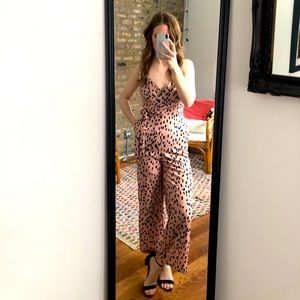 Blush cheetah print jumpsuit